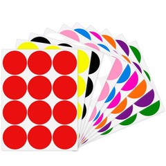 2-Inch Removable Stickers, Large Colorful Dot Decals, Large Waterproof Round