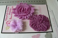 MULBERRY ORCHID Mix – Organza Fabric – 40-65mm Across 3 Piece Flower Pk SF3B
