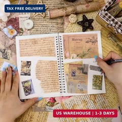 GNILLKO 300PCS Vintage Scrapbooking Supplies Scrapbook Paper Journaling Kit Aest