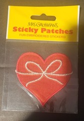 Mrs Grossman Sticky Patch Stickers Heart with Bow 2.5 x 1.5