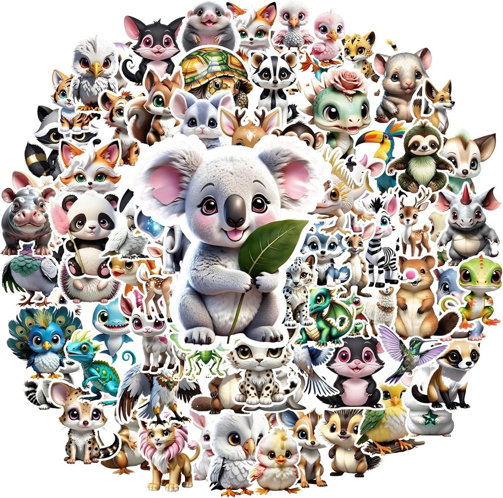 Cute Animal Stickers for Kids – 100 Unique Waterproof Vinyl Designs