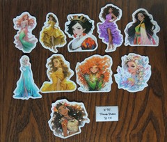 Cute or Realistic- Princess Stickers -10 PCs- 10 style options! See Description