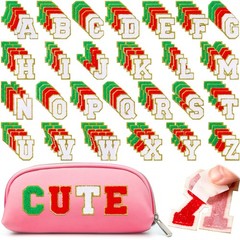 Yilloog 156 Christmas Glitter Chenille Self-Adhesive Patches Letters Clothing DI