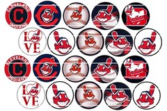 Bottle Cap Images (25mm) 1″ ~ Precut ~ Cleveland Indians Inspired (set 3)