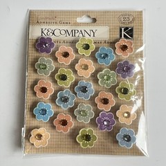 K&COMPANY Adhesive Handmade Gem Flowers Ornament Craft Card Scrapbook Stickers