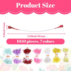 1050 Pcs 3Mm Flower Stamens, Pistil Matt Pearl Stamen for Flower Making, Pearl D