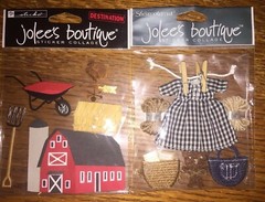 Lot Of 2 RARE Jolees BARNYARD Farm Barn Hay Pitch Fork Country Animals Stickers