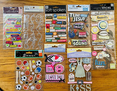 Mixed Lot of 39 Scrapbook Assorted Embellishments + 4 Provo Craft Scissors