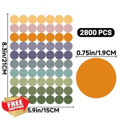 Alynta 2800PCS Boho Circle Dots Stickers