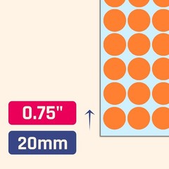 Bright Orange 2000 Pack 3/4″ Round Dot Stickers – Versatile Self-Adhesive Labels