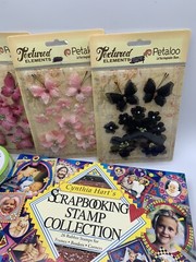 Lot 3 pkg 2.5″ Petaloo Textured Floral Burlap Flowers “Read Description”