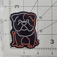 Neon Bulldog Sticker Orange White Black Dog Pet Retro Bar Sign Style Decal Gift