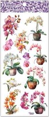 Violette Stickers 2 Sheets Orchids Pots White Orange Purple Pink Blooms Flowers