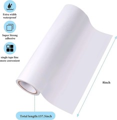 Adhesive Sheet Double Sided Iron-on Patch 8 Inch x 13 ft White