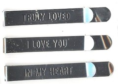 Narratives TRULY LOVED (3) LARGE METAL WORD CLIPS scrapbooking journals cardS