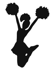 8 CHEERLEADERS CHEERING «GOOOO TEAM!» SILHOUETTE DIE CUT/ CUTS