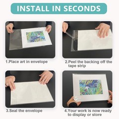 AcidFree Picture Sleeves, 100Pack Crystal Clear Storage Bags for 12×12 Art Pr…