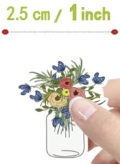 500 pcs Sticker Roll Various Floral Theme Designs Semi Gloss Self Adhesive