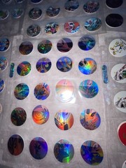 Large Lot Round Holographic Cartoon Stickers, Assorted Multicolor Mixed Designs