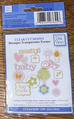 Deja Views ~ Clear Cut Shapes Glitter Accents Baby Sweet Girl Too Cute Scrapbook