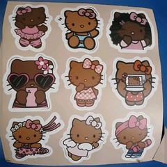 2 New Cute Sheets Of 2″ Sanrio Brown Hello Kitty Stickers (C)