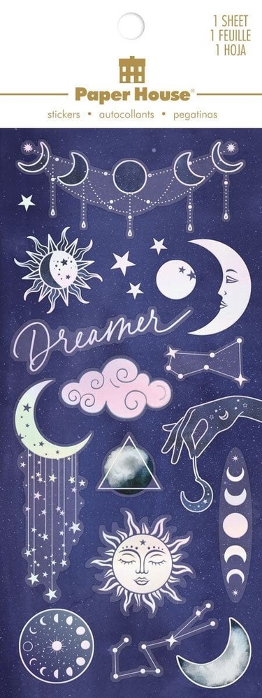 Crafts Foil Stickers Sun & Moon Dreamer Celestial Stars Big Dipper Cloud