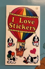 Vintage 80s Sticker BJ Large I Love Stickers Hot Air Balloon 6.5 X 3.5 Rare
