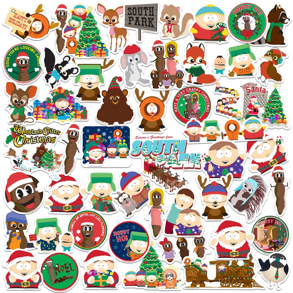 SOUTH PARK CHRISTMAS COLLECTION DIE CUT VINYL 50 CT STICKER PACK