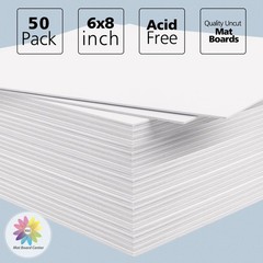 50 Pack 6×8 Inch White Uncut Mat Backing Boards 4Ply Picture Frame Core
