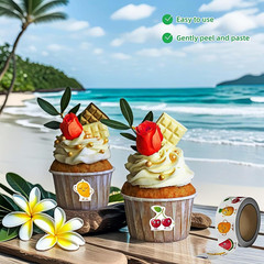 500 Pcs Cute Fruit Stickers Roll – Assorted Fruits for Kids’ Crafts & Decor