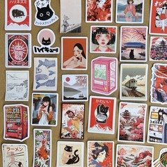 Japanese Anime Girl Collage Stickers Travel Junk Journal Scrapbooking