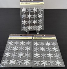 3 Recollections Glitter Snowflake Embellishment 16pc Stickers Silver White New