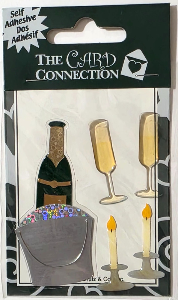 THE CARD CONNECTION Self-Adhesive Decorative Embellishments – CHAMPAGNE – 5 pcs