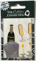 THE CARD CONNECTION Self-Adhesive Decorative Embellishments – CHAMPAGNE – 5 pcs