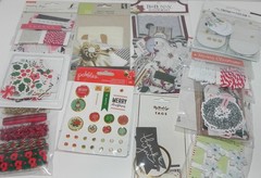 LOT SNOW AND COCOA CHRISTMAS EMBELLISHMENTS BRADS TAGS CRATE PAPER PLUS OTHERS