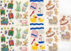 Vintage Frances Meyer FMI Stickers Baby Bath Toddler Toys 9 Sticker Sheets