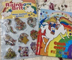 Rainbow Brite Notebook With Puffy Confetti Stickers Lot New