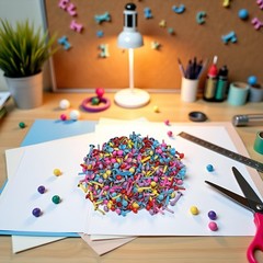 200 PCS Multicolor Mini Metal Round Brads Paper Fasteners Scrapbooking DIY