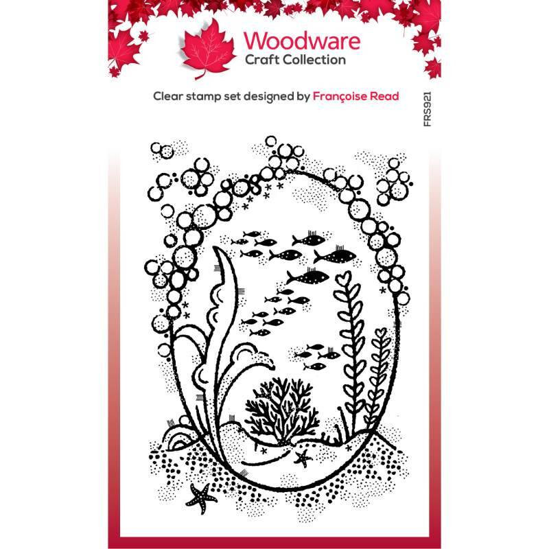 Woodware Craft Clear Stamp UNDERWATER OVAL FRAME Scrapbooking