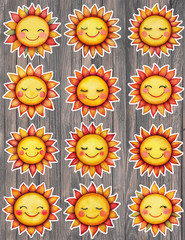 Autumn Sun Die Cut Vinyl Stickers Set Scrapbooking Laptop Waterbottle