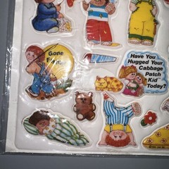 Vintage 1980s CABBAGE PATCH KID Puffy Sticker Sheet SEE Pics #5 Slumber Party
