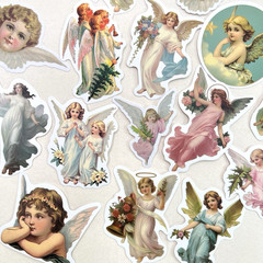 Angel Stickers Vintage Style Junk Journaling Collage Scrapbooking