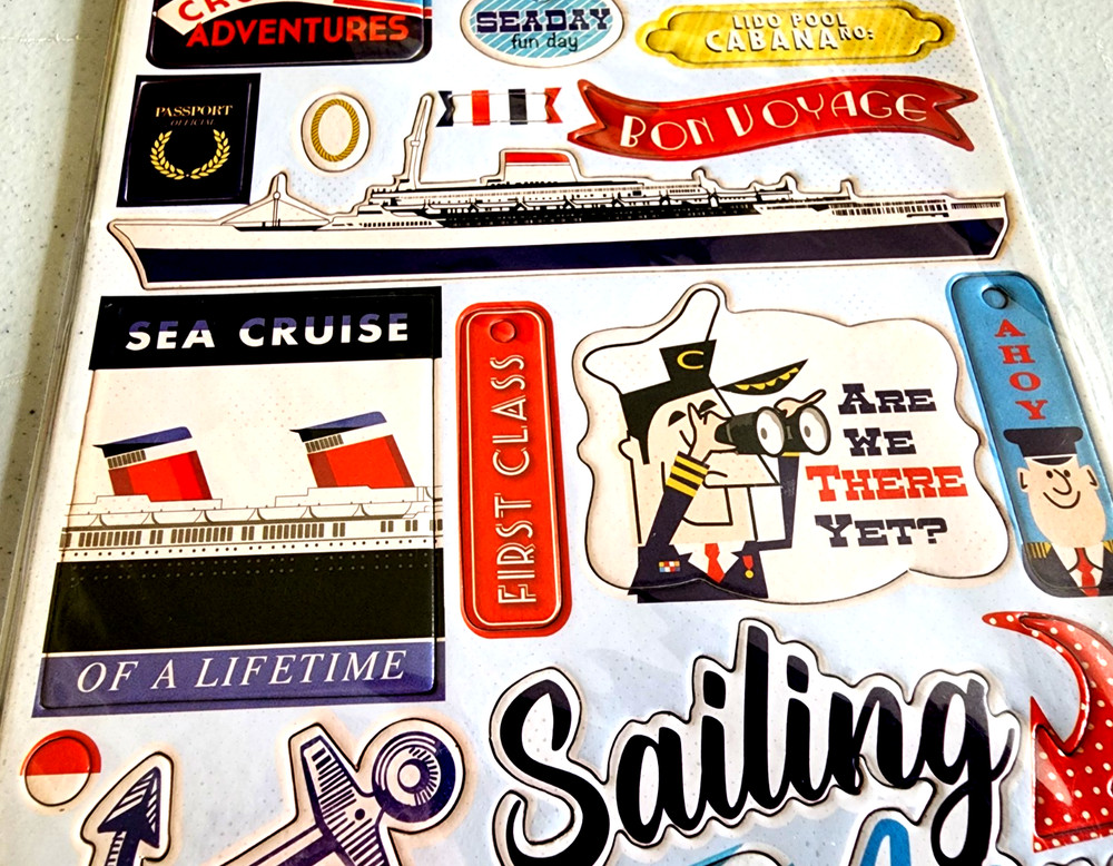 Carta Bella Let’s Cruise Chipboard Stickers Steven Duncan Travel Scrapbooking