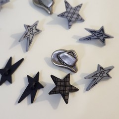 UNUSED Decorative Buttons COWBOY WESTERN BOOTS STARS HAT Crafts Sewing Scrapbook