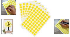 High-Quality Yellow Circle Dot Stickers – 1050 Count for Endless Organization