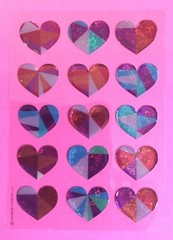 HALLMARK Valentine’s Day Clear Puffy Sticker Sheet Holographic Hearts Love Cute