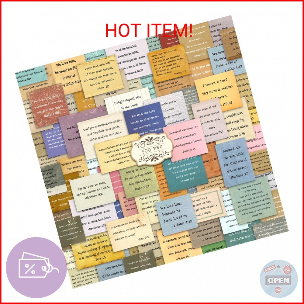 300 PCS Vintage Bible Verse Stickers, Typewriter Style Christian Stickers, Inspi