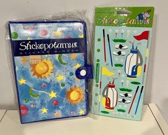 NEW Stickopotamus Pocket Sticker 6-Ring Binder Album Sun Stars + Golf Stickers