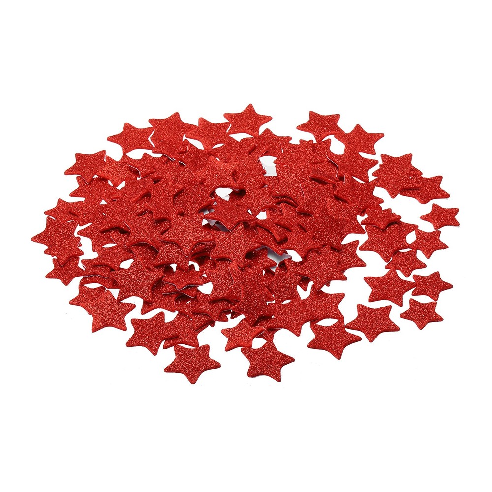 150Pcs Foam Stickers EVA Adhesive Glitters Foam Shape Sticker Red Pentagram