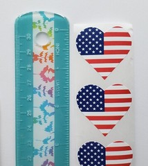 16 Patriotic Stickers/Heart Flag Stickers/USA Flag Stickers/4th Of July Stickers